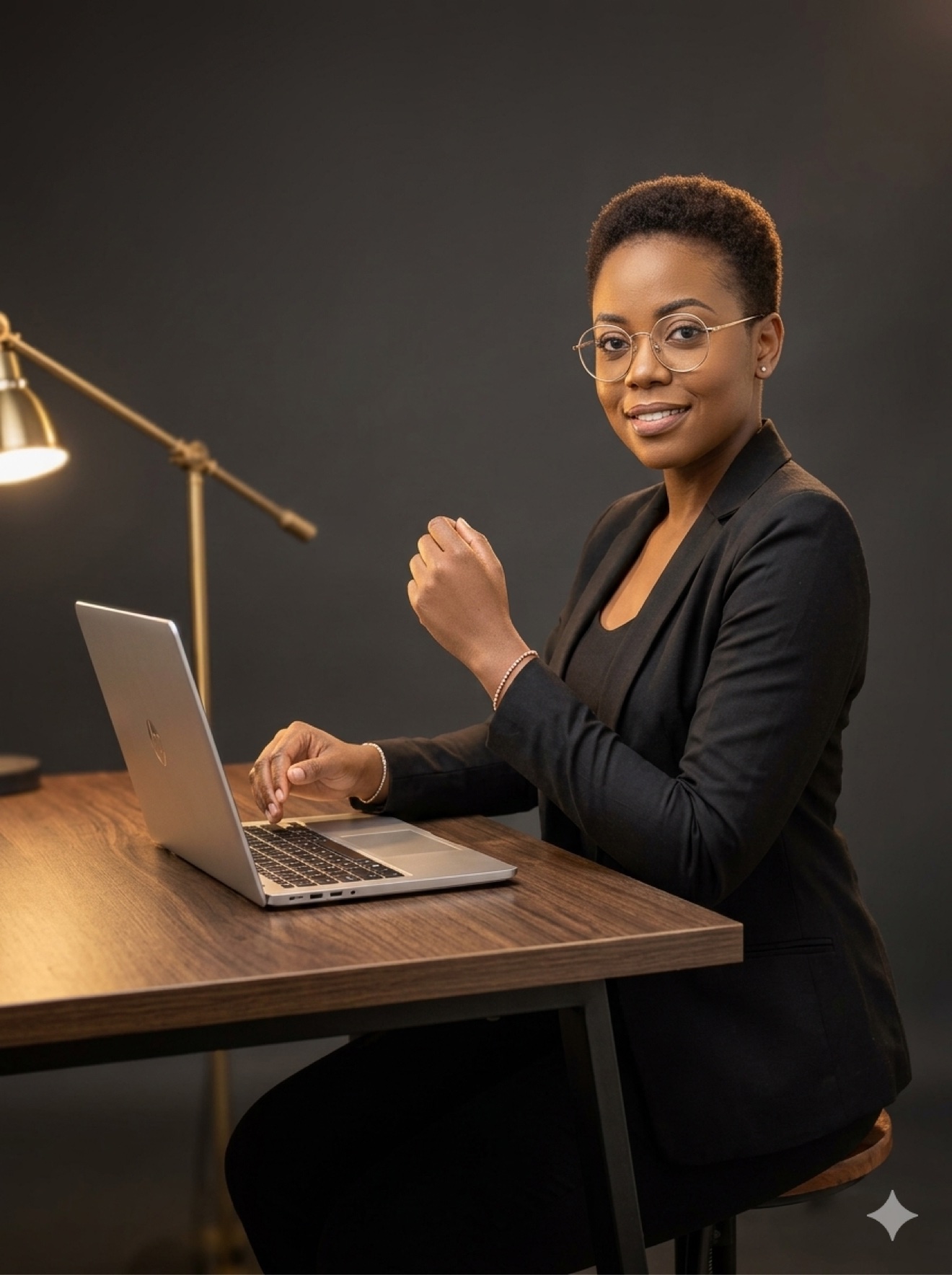 Jackline Ochieng at her desk